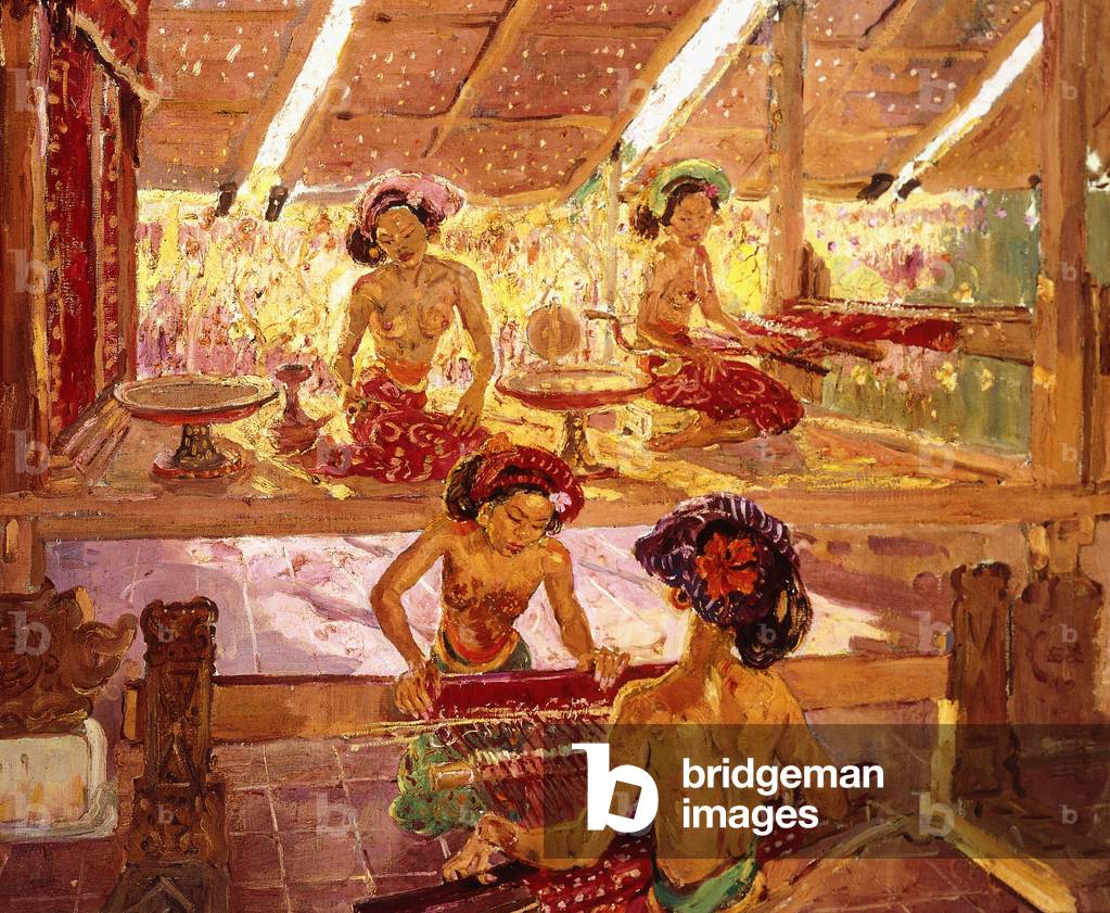 Atelier de Tissage (oil on canvas)