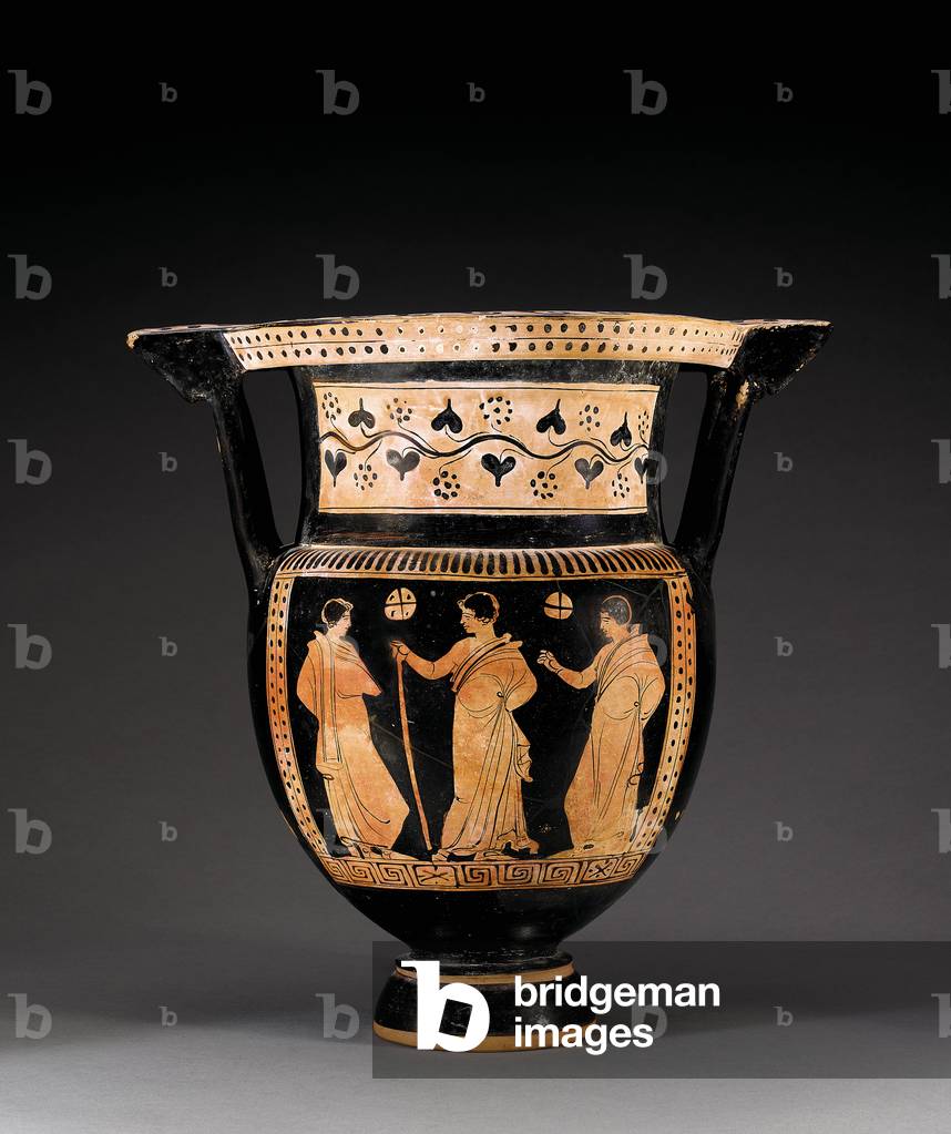 Apulian red-figured column-krater, attributed to the Letet group, c.370-360 BC (ceramic)