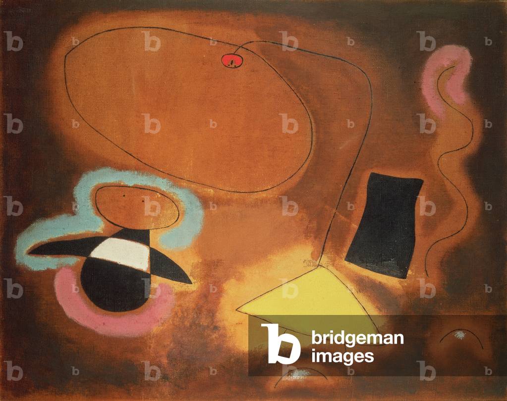 Immagine di Dipinto "il volo di Antartico uccelli nella notte (olio su tela)", 20th Secolo di Joan Miro