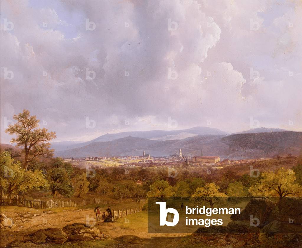 "Ansicht von Stuttgart", C19. Jahrhundert von Remigius van Haanen