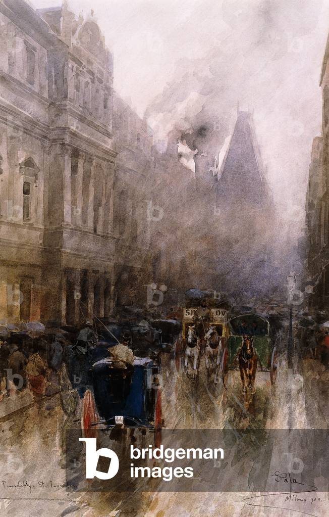 Piccadilly, London, (watercolour on paper)