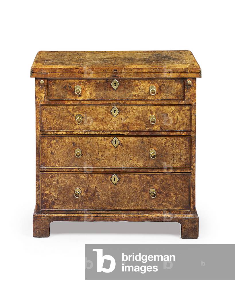 A George I bachelor's chest, early 18th century (burr-walnut)