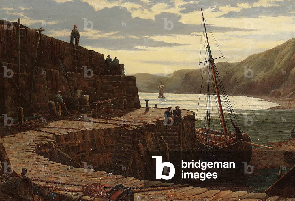 At the Quayside (oil on canvas)