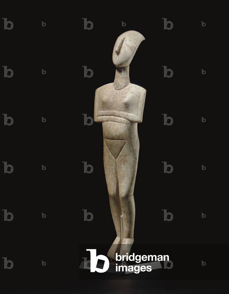 Cycladic reclining female figure, name-piece of the Schuster Master, Early Cycladic II, c.2400 BC (marble)