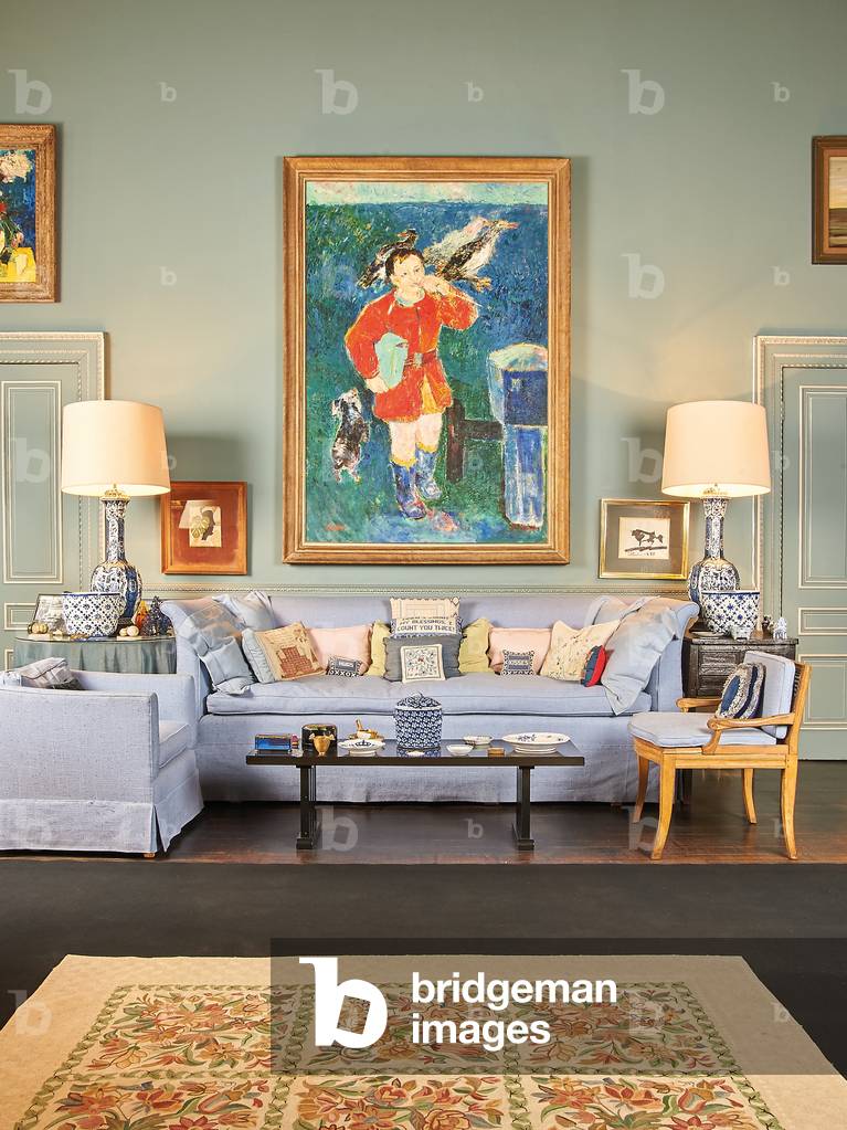 Interior of one of Fleur Cowles' apartments at the Albany, London, 2016 (photo)