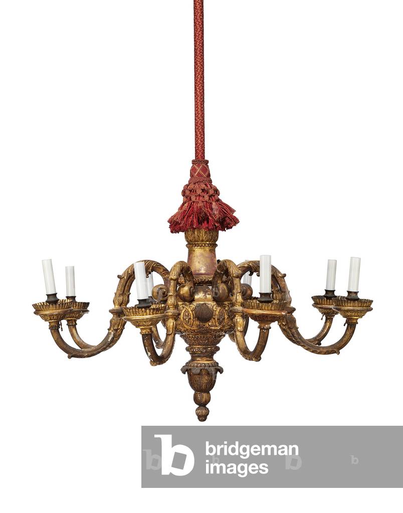 George I eight-branch chandelier, c.1720-30 (giltwood)