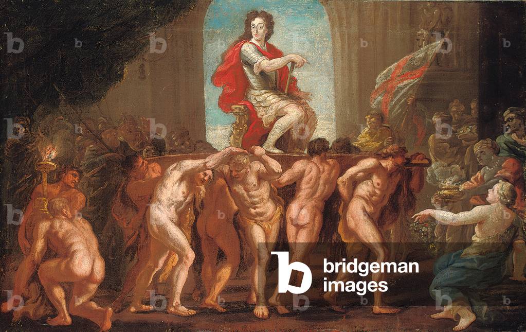 Sketch for a mural in St. George's Hall, Windsor Castle, showing King William III Enthroned in Glory (oil on canvas)
