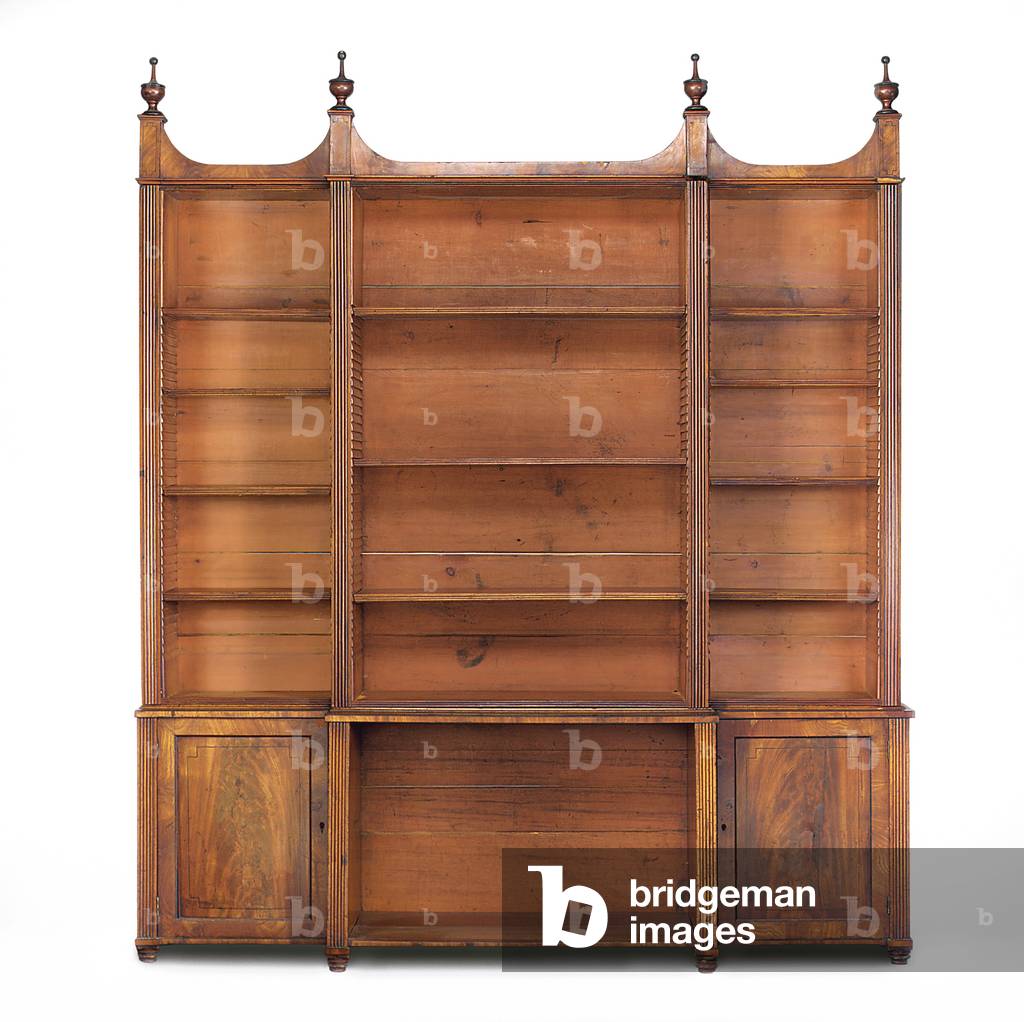 Regency breakfront open bookcase, early 19th century (mahogany)