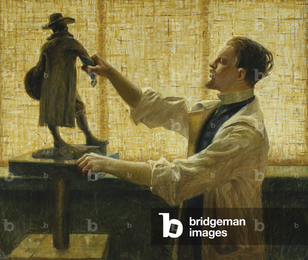 The Sculptor Carl Eldh in his Studio, 1908 (oil on canvas)