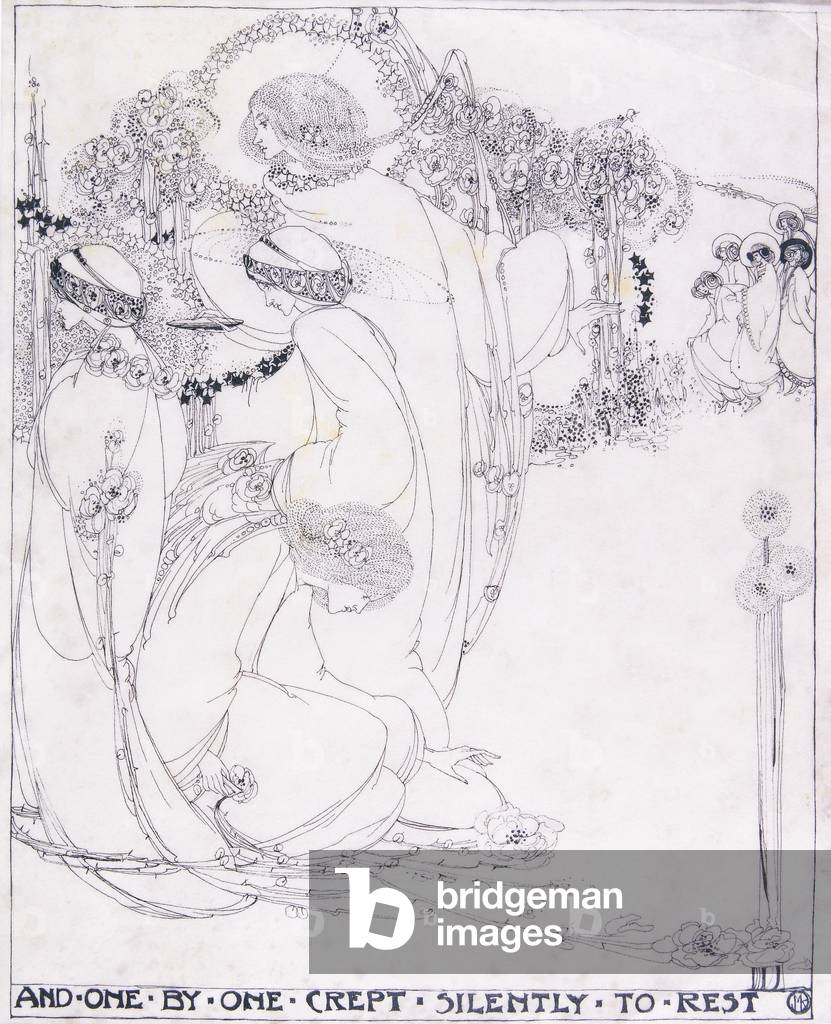 And One by One Crept Silently to Rest, c.1902-3 (pen and black ink on vellum)