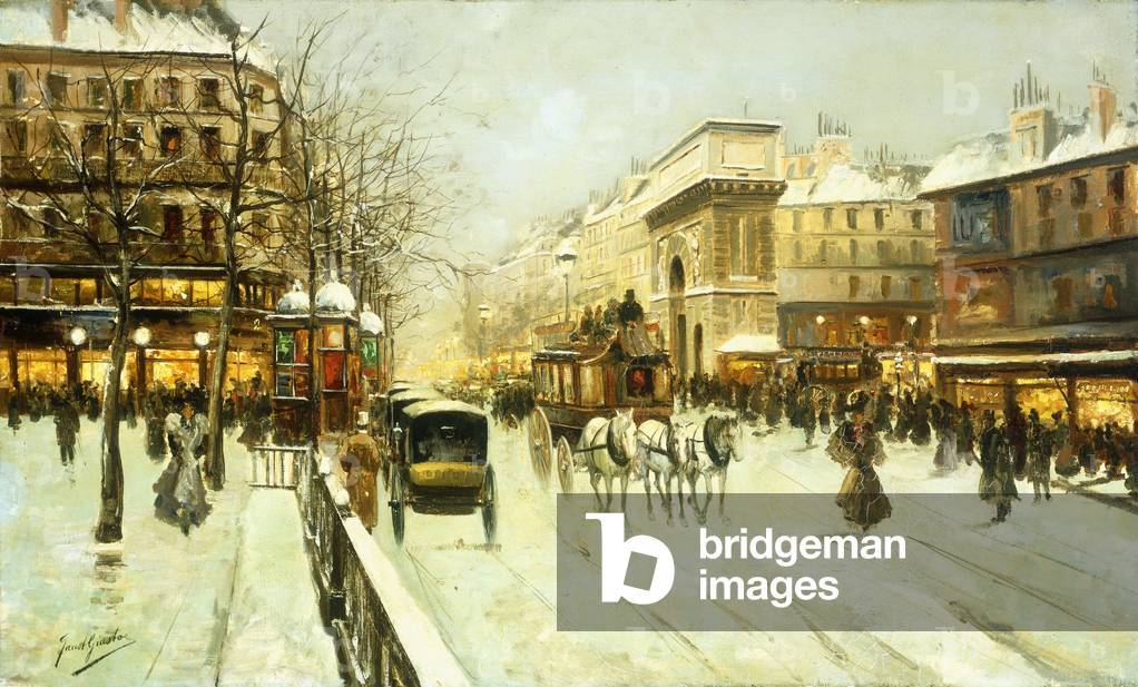 Paris Street Scene (oil on canvas)