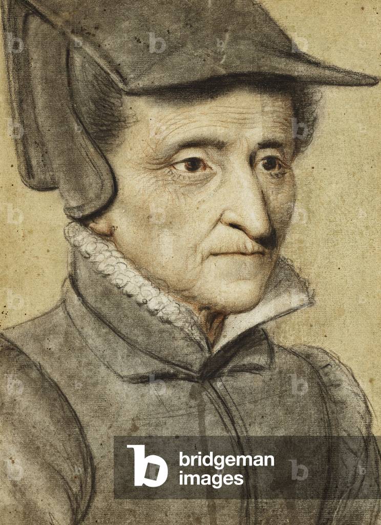 Portrait Head of an Old Woman (chalk & wash on paper)