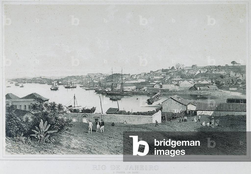 Nine panoramic views of Rio de Janeiro: A Prainha (da Saude), 1862 (litho)