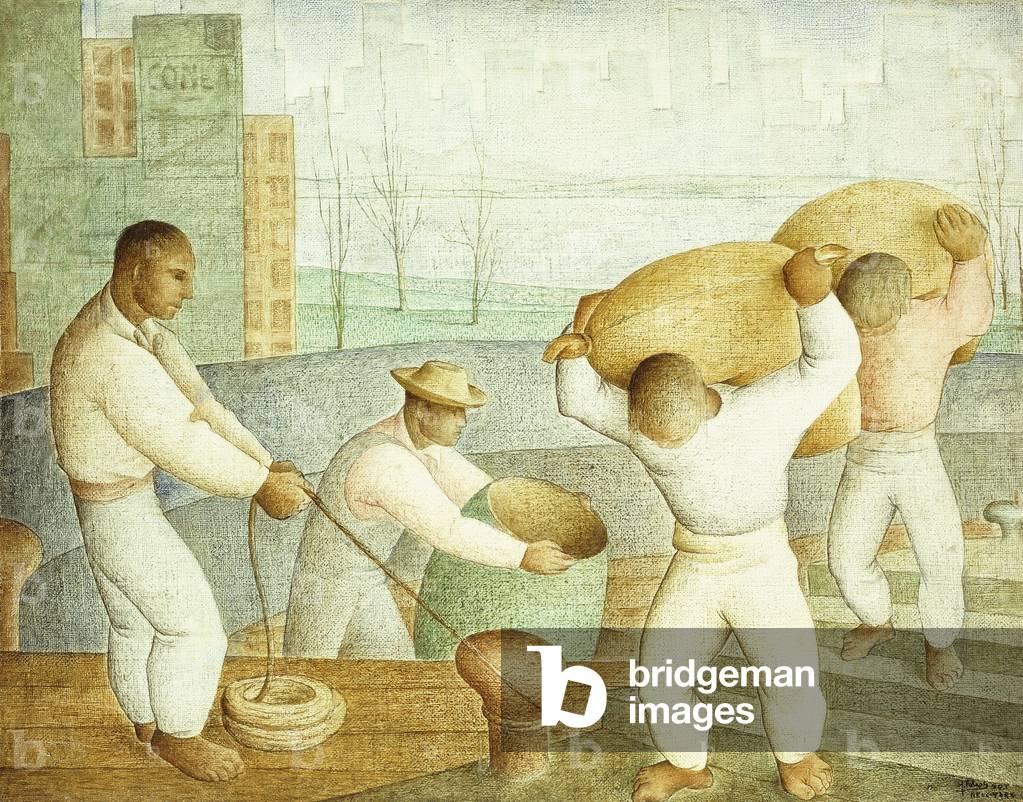 Spanish People, 1940 (oil on burlap)