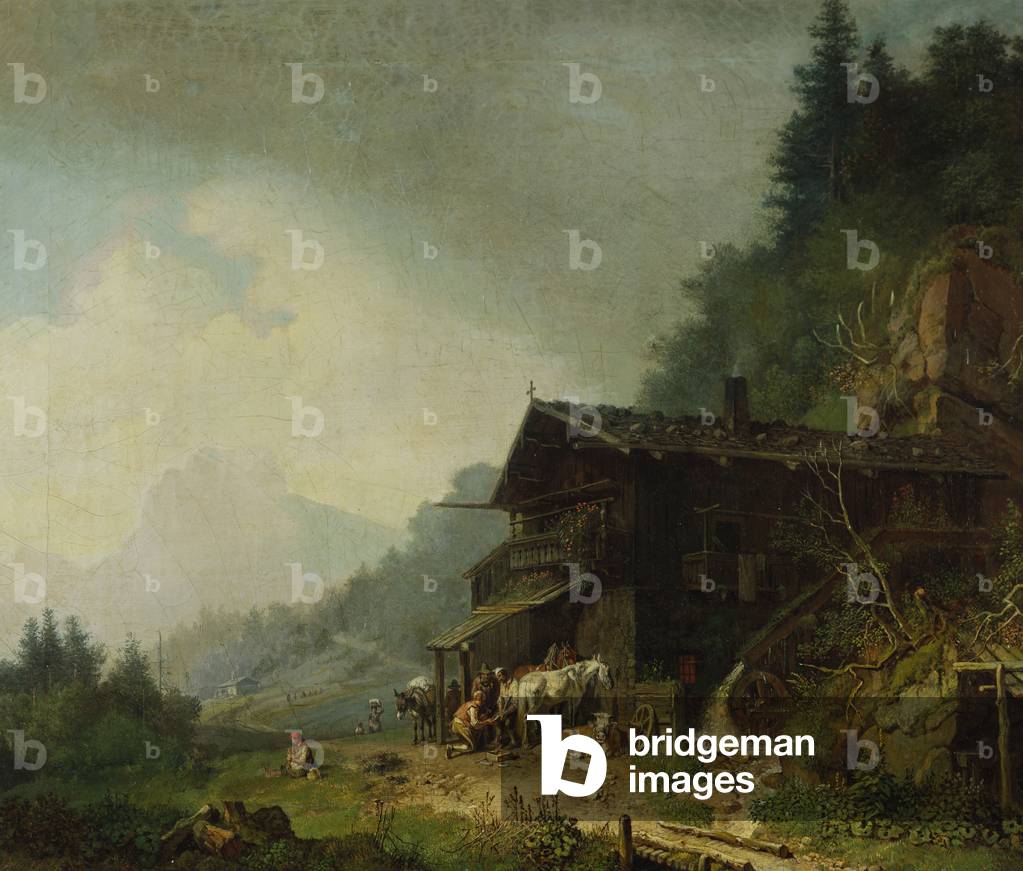 Una Forgia nelle Alpi Bavaresi (olio su tela)