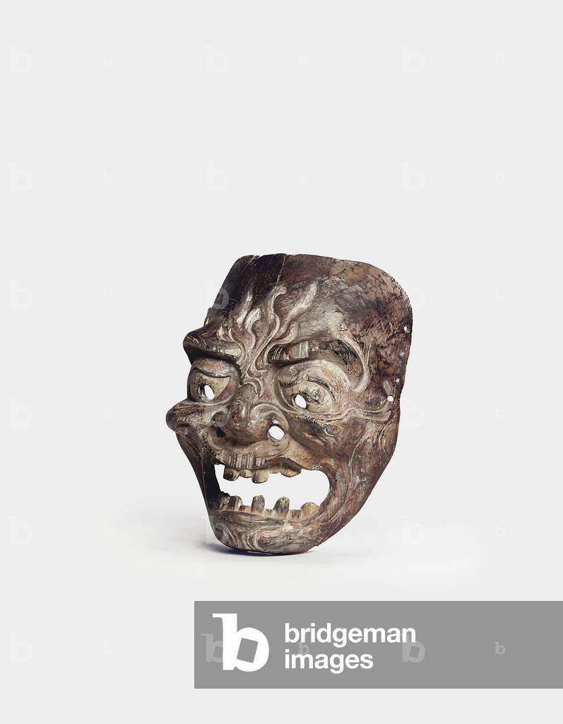 A wood Gigaku mask (wood)