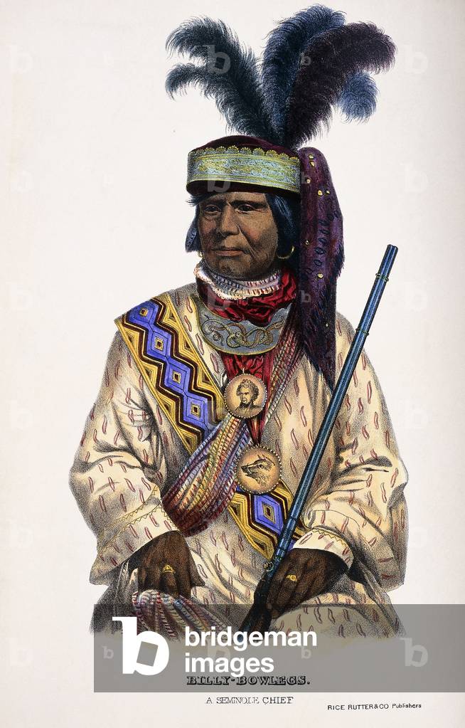 Billy-Bowlegs, A Seminole Chief, 1899 (hand-coloured lithograph)