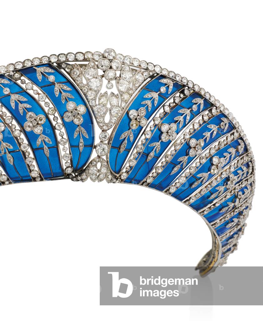 Belle Epoque tiara, 1911 (enamel, diamonds, platinum & gold)