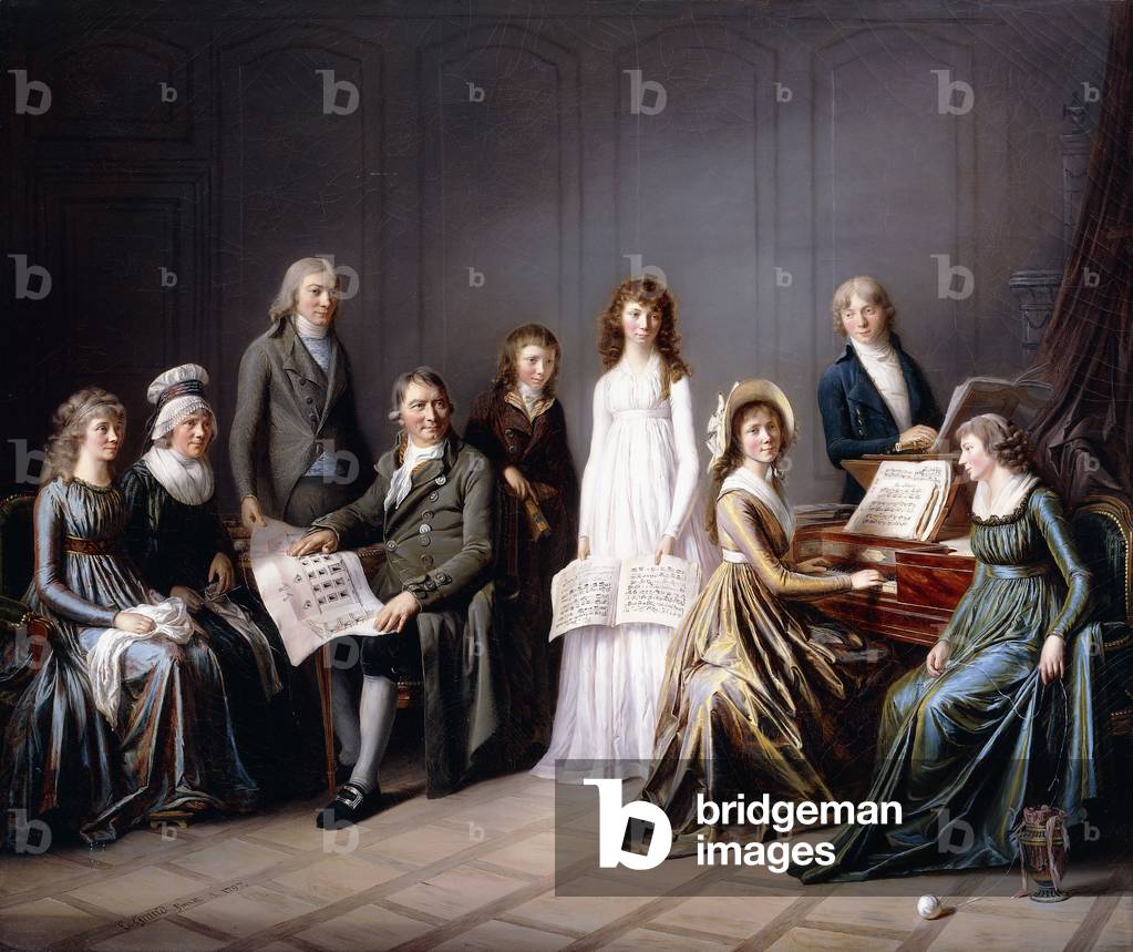 Portrait of Johann Burki, Commissaire General of the Canton of Berne, and his family, 1797 (oil on canvas)