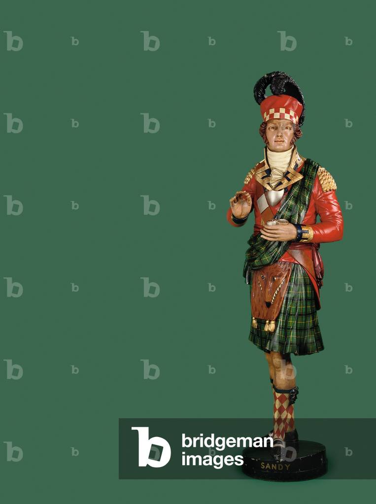 'Sandy', a Victorian tobacconist's shop sign (polychrome wood with iron bound base)