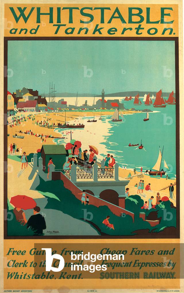 Whitstable and Tankerton, poster advertising Southern Electric Railways, 1920s (colour litho)
