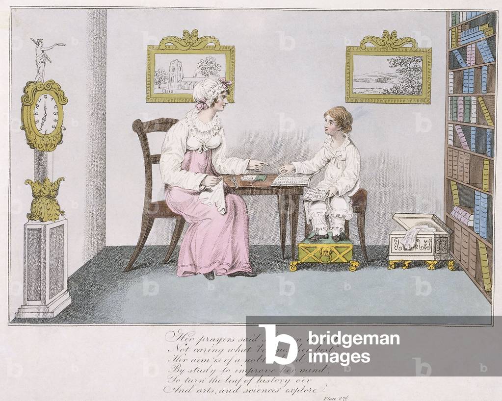 Her Prayers, 1817 (hand-coloured engraving)
