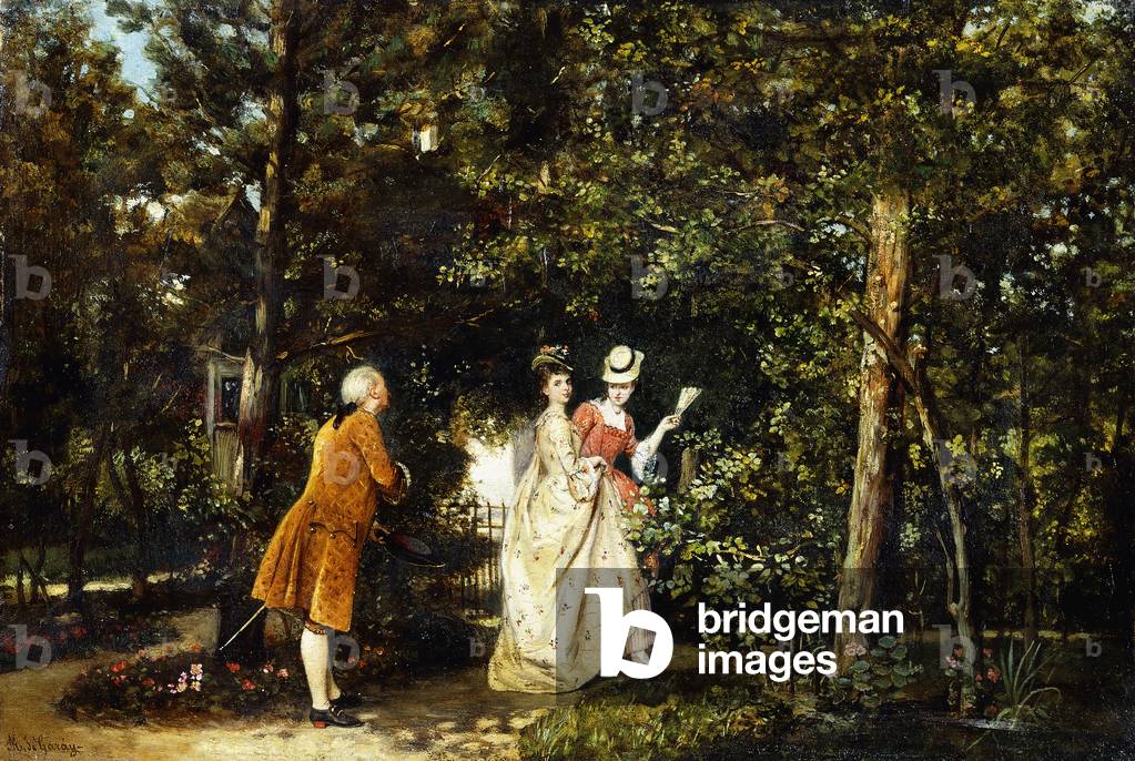 The Promenade, (oil on panel)