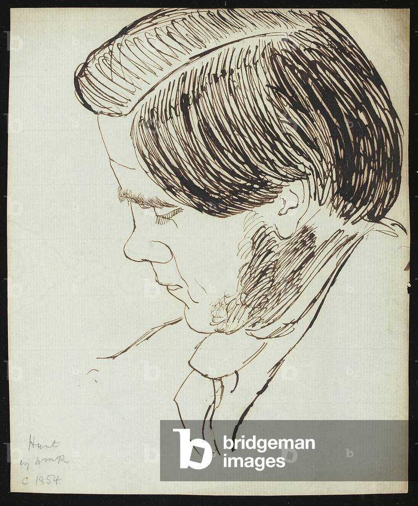 Portrait of William Holman Hunt, 1854 (pen and brown ink, on paper)