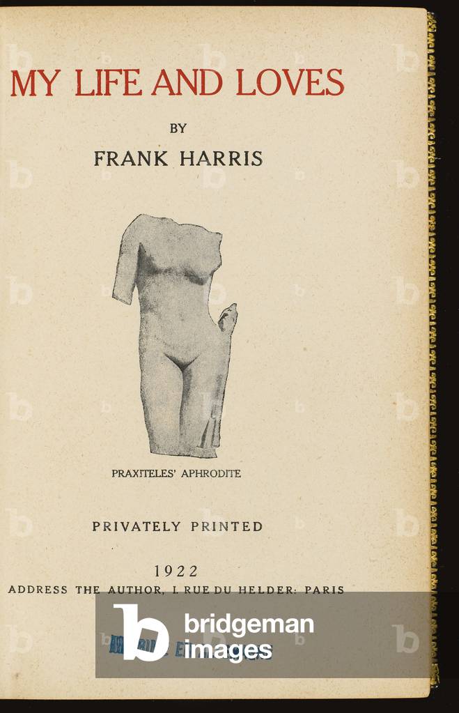 Frontispiece of 'My Life and Loves' by Frank Harris, 1922 (colour litho)