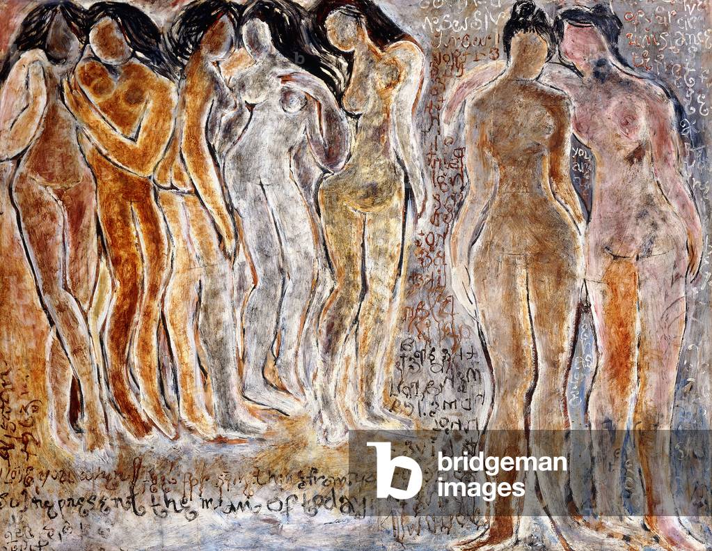 Standing Nudes, 1963 (oil on board)