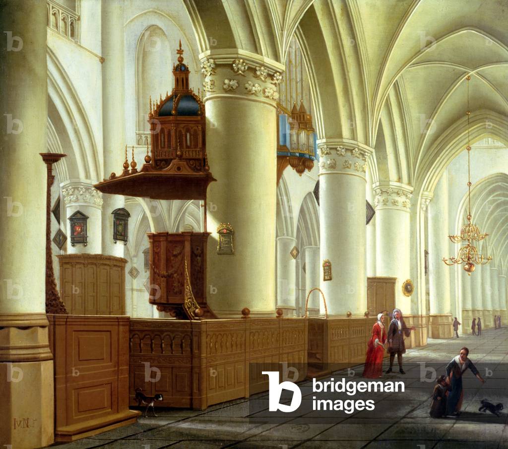 Views of the north and south aisles of the church of St. Bavo, Haarlem