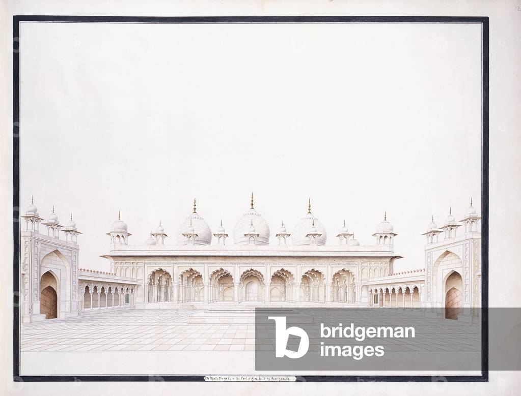 The Moti Musjid in the Fort of Agra, c. 1815 (pencil and watercolour)