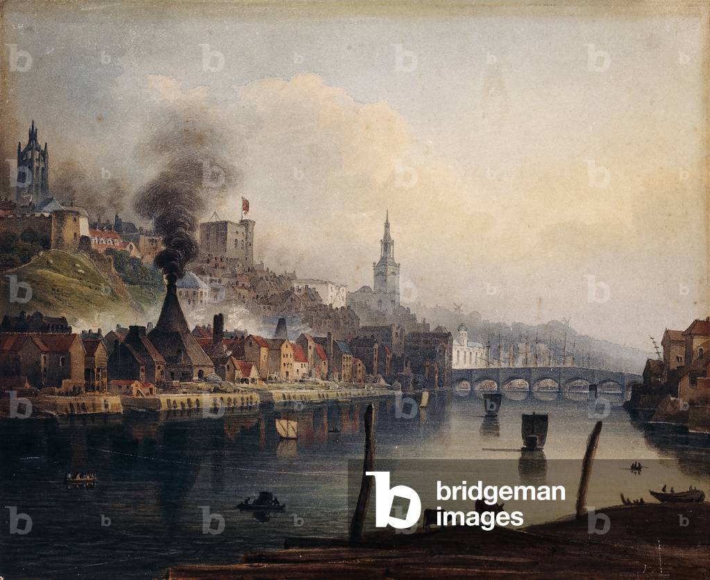 A View of Newcastle from the River Tyne, c.1810 (pencil and watercolour)