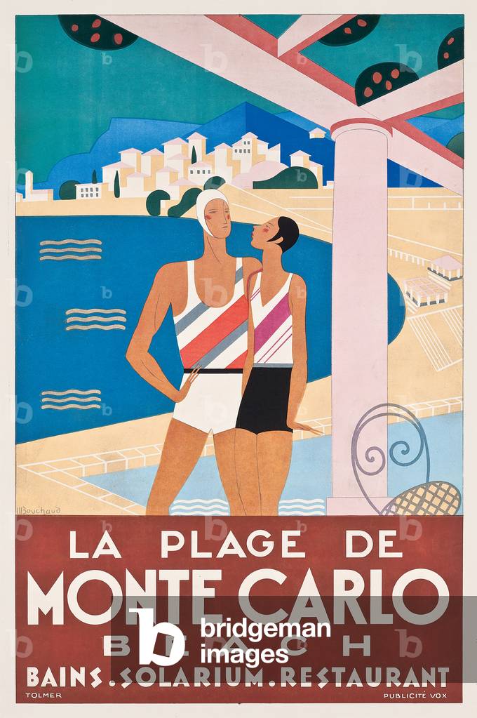 Monte Carlo Beach, 1929 (colour lithograph)