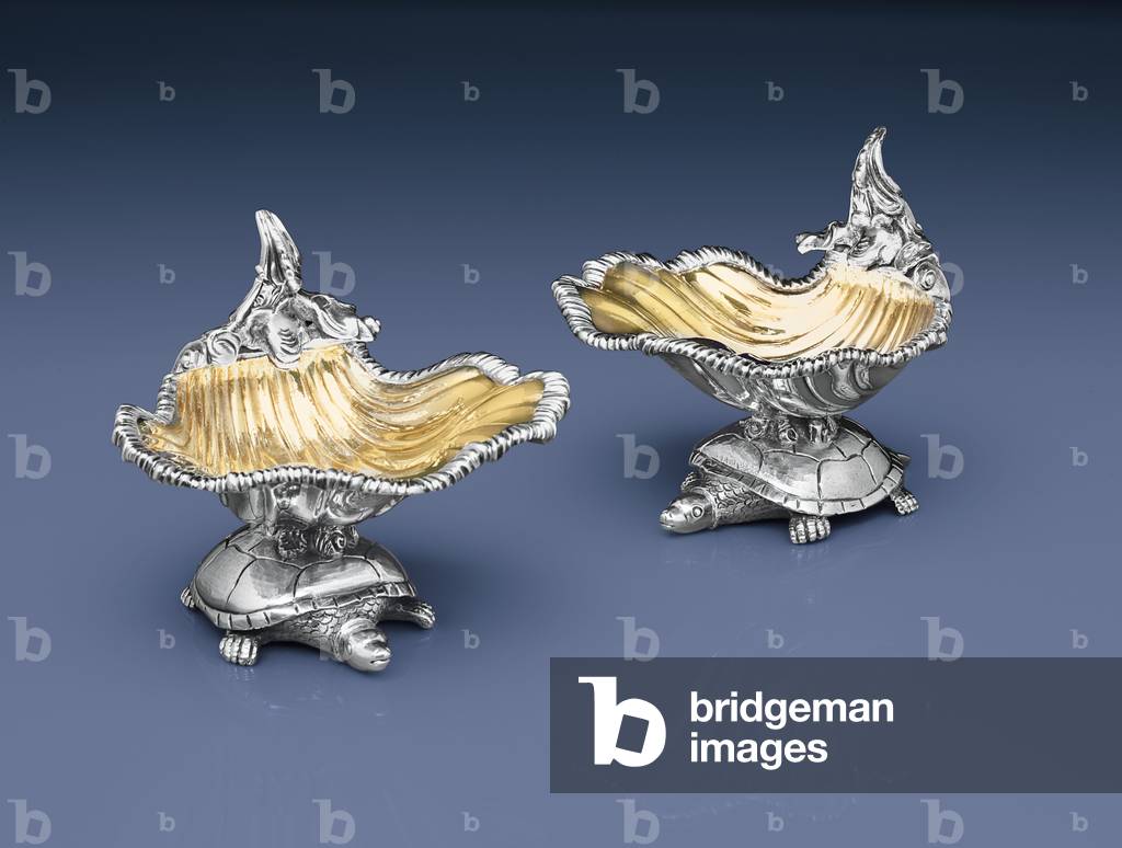 Pair of George IV salt cellars, 1820 (silver & silver-gilt)