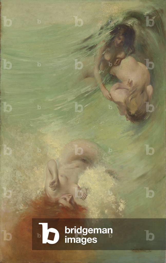 Mermaids and Sea Nymphs (oil on canvas)