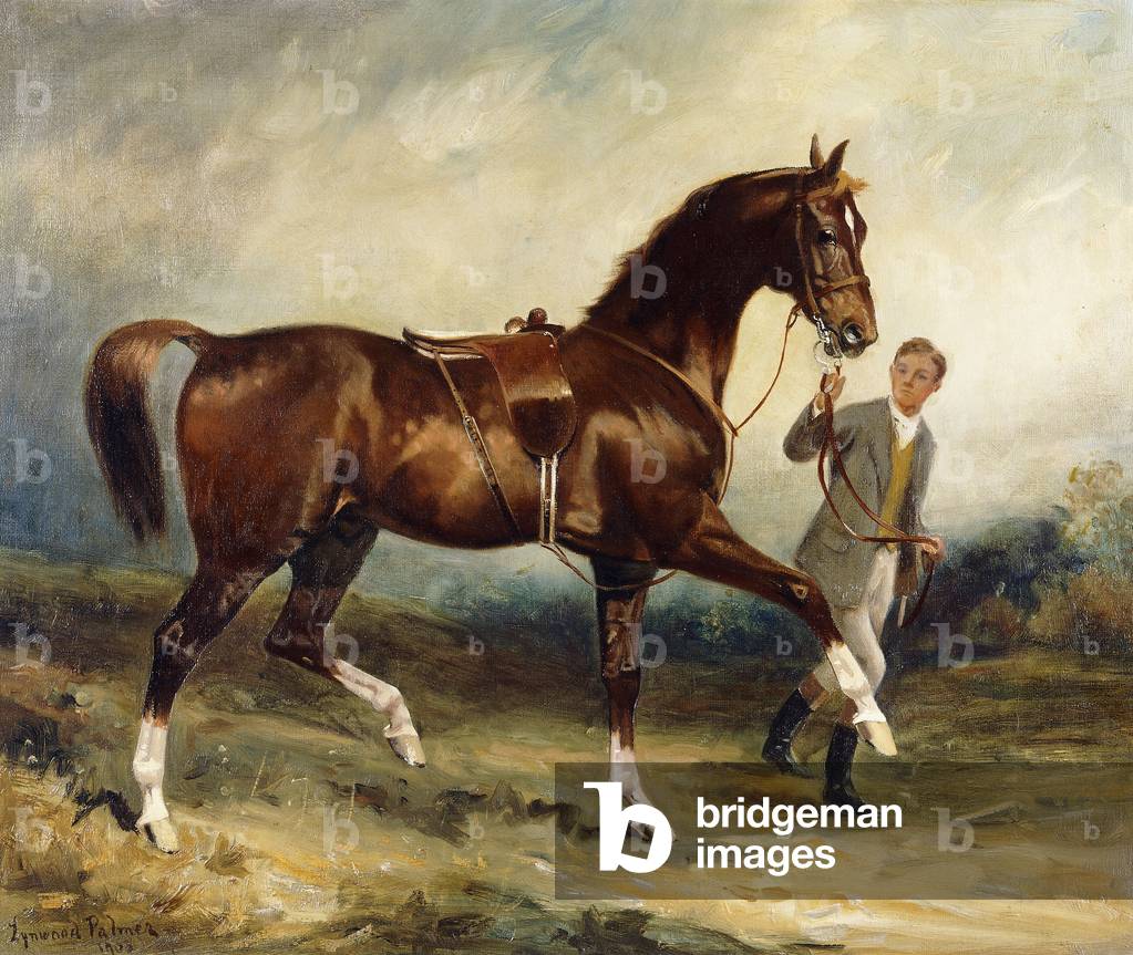 Horse and Groom in a Landscape, 1903 (oil on canvas)