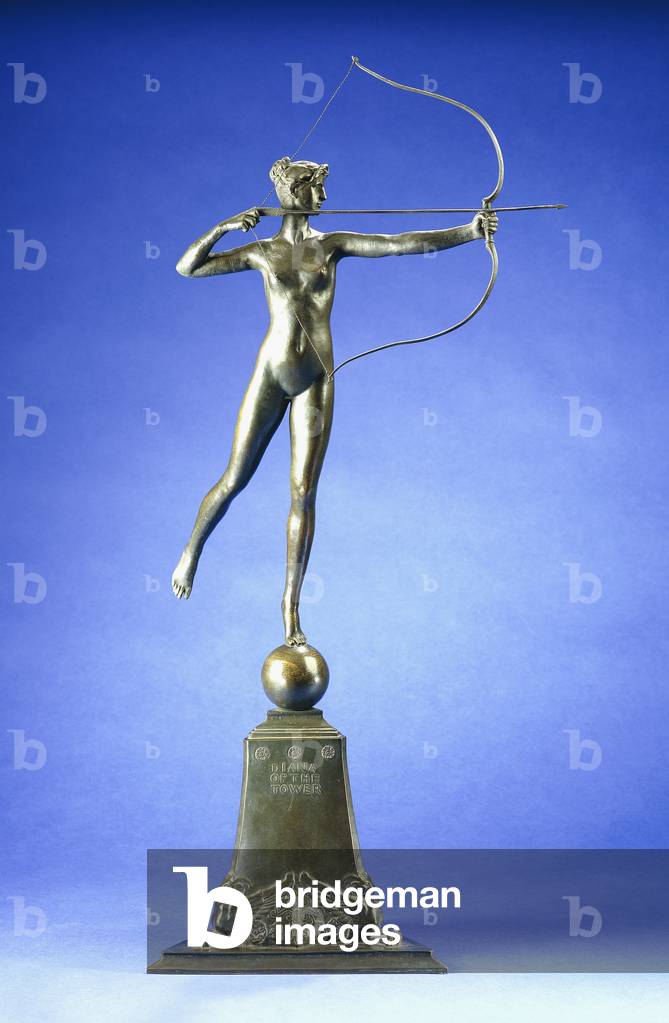Diana of the Tower', A Bronze Figure, 1899 (bronze, rich greenish brown patina)