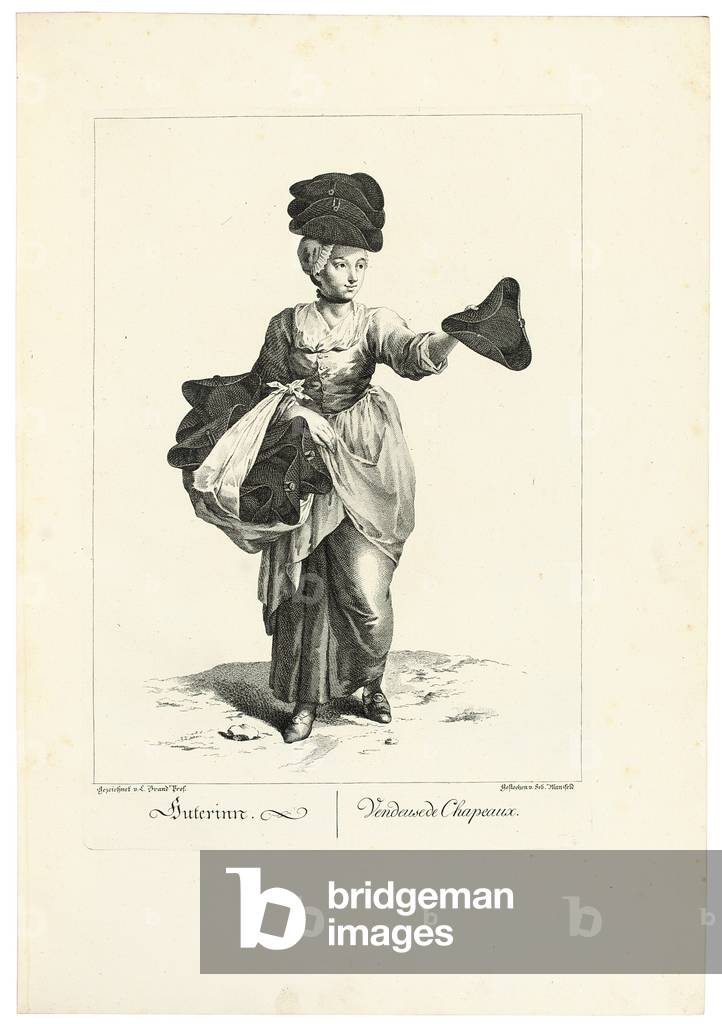 The Hat Seller, 1775 (engraving)