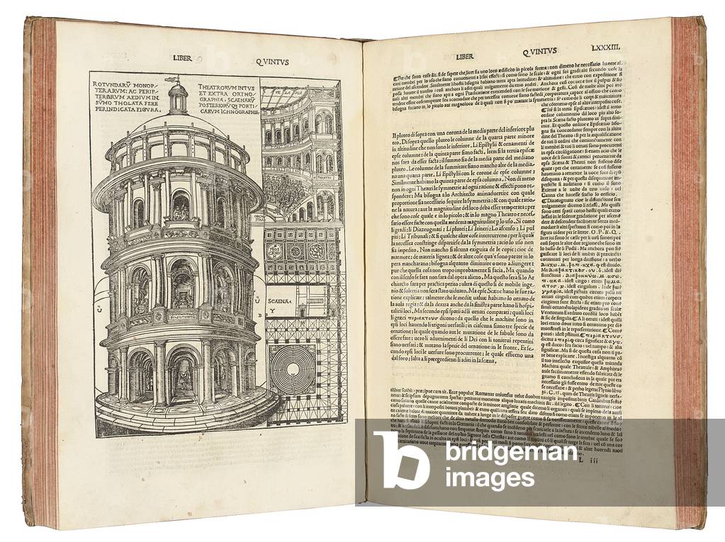 'De Architectura Libri Dece' bu Marcus Pollio Vitruvius, 1521 (woodcut & print)