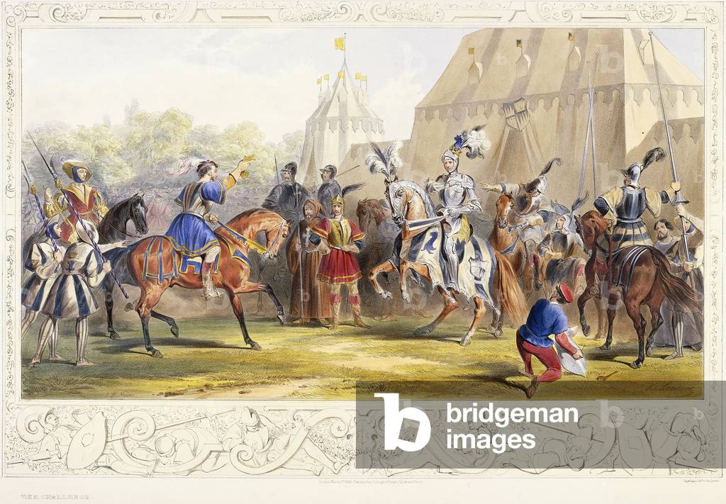 The Challenge, 1843 (hand coloured lithograph)