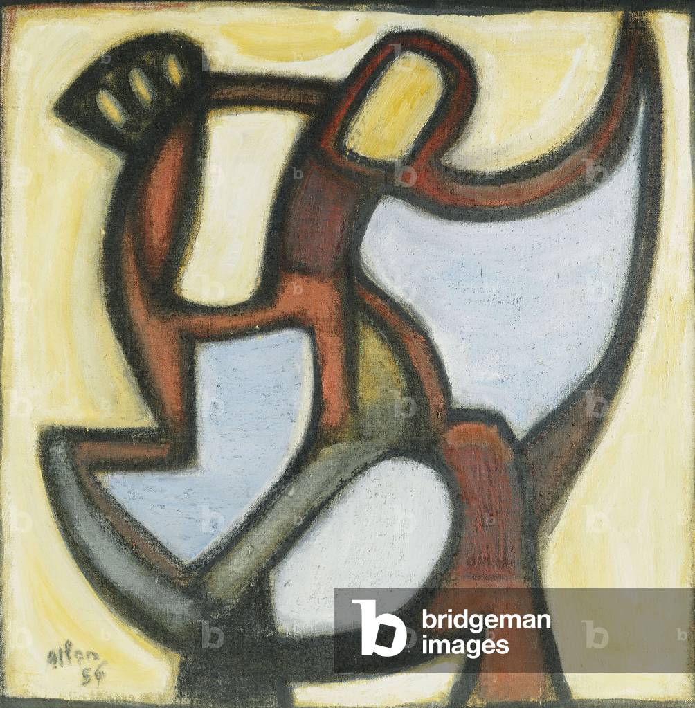 Composition, 1956 (oil on burlap)