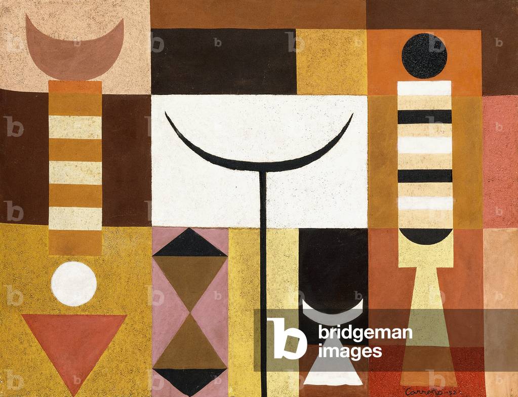 Abstract, 1952 (oil and sand and collage on canvas)