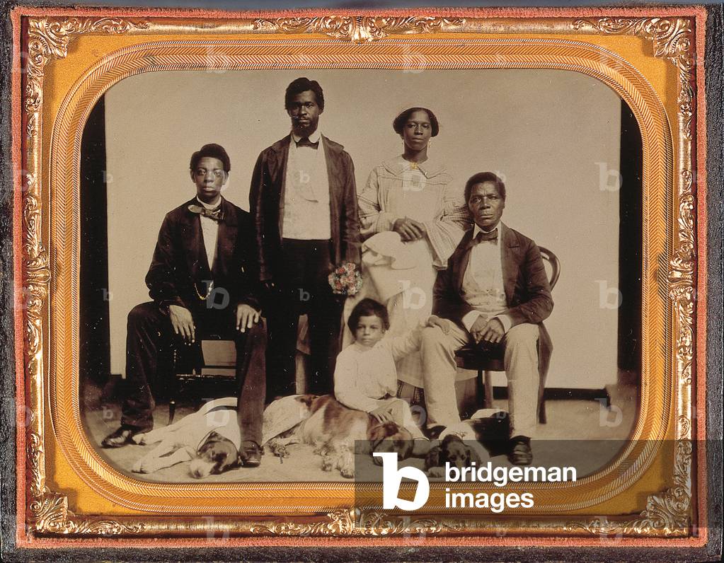 The Wedding Scene, c.1860 (hand-coloured half-plate tintype)