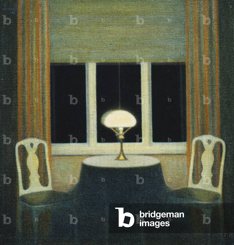 An Interior with a Lamp, 1926 (oil on canvas)
