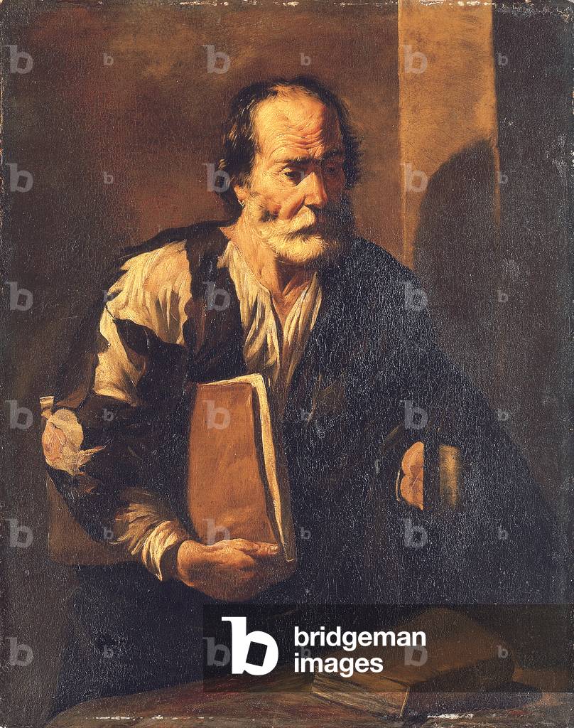 Diogenes holding a lamp (oil on canvas)