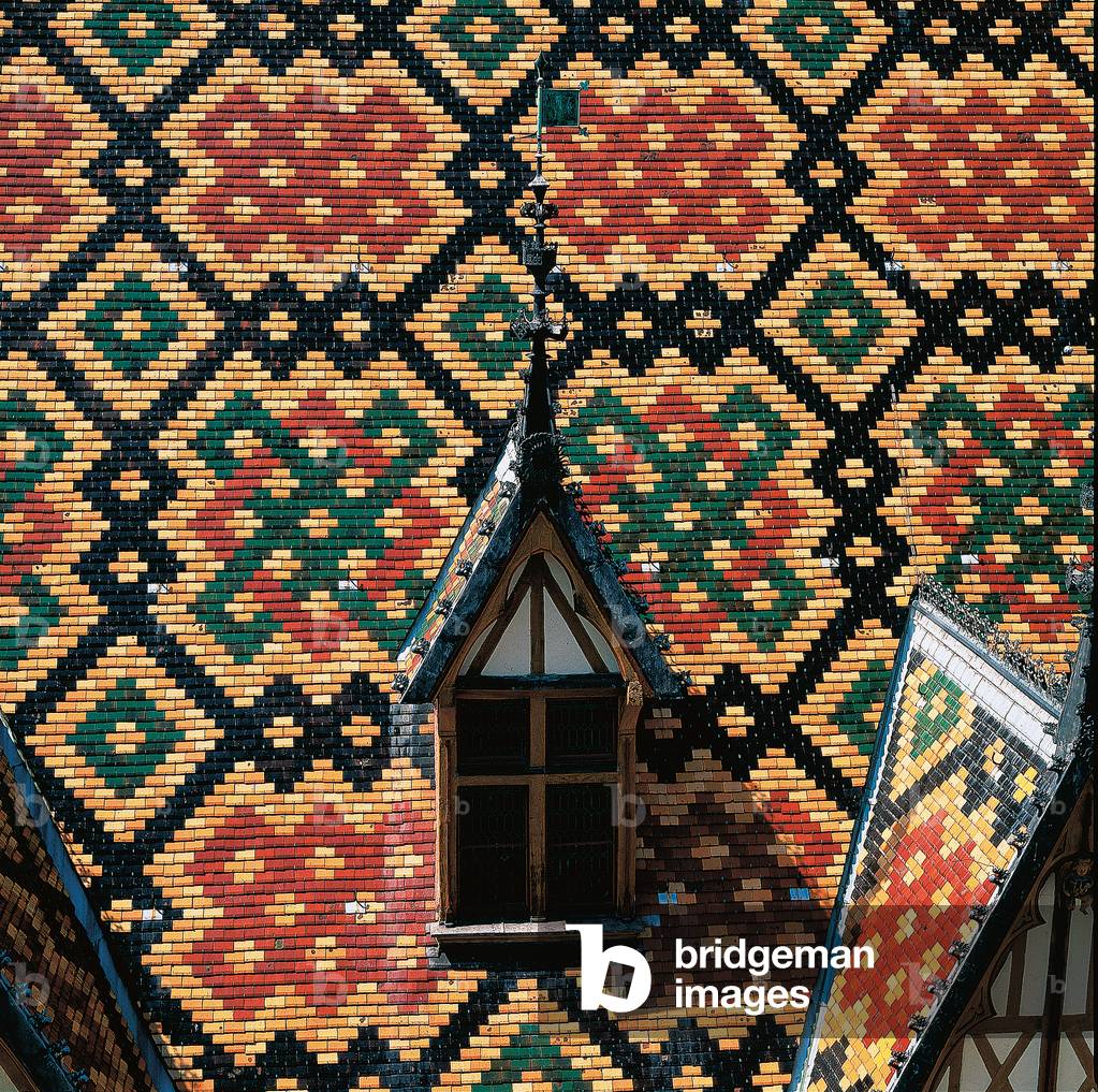 Detail of the exterior, Hospices de Beaune, France (photo)