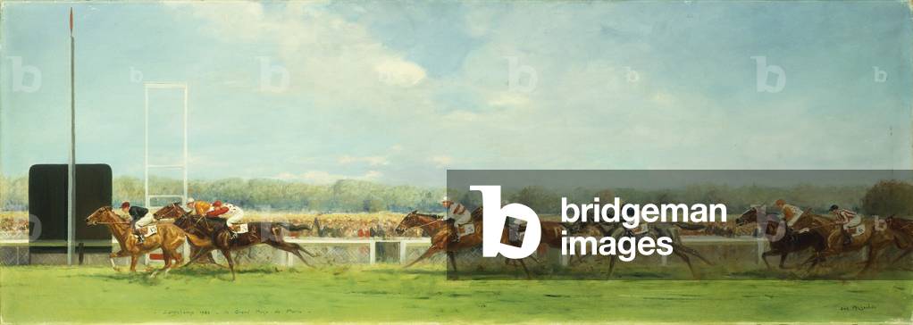 Le Grand Prix de Paris at Longchamp, 1933 (oil on canvas)