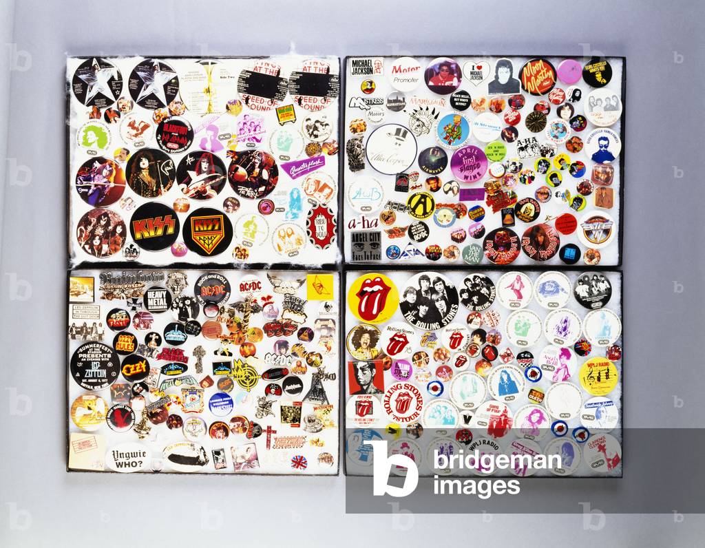 A rare collection of various pop and rock promotional buttons, majority 1970s and 1980s