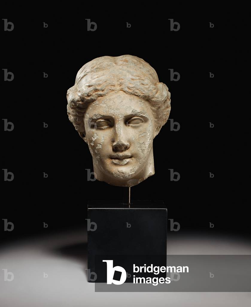 Head of a goddess, Classical period, c. late 5th - early 4th century BC (marble)